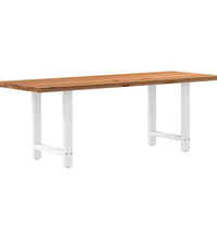 Esstisch Hellbraun 220x80x74 cm Massivholz Eiche Rechteckig