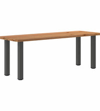 Esstisch mit Baumkanten 220x80x74 cm Massivholz Eiche