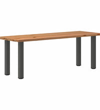 Esstisch mit Baumkanten 220x80x74 cm Massivholz Eiche