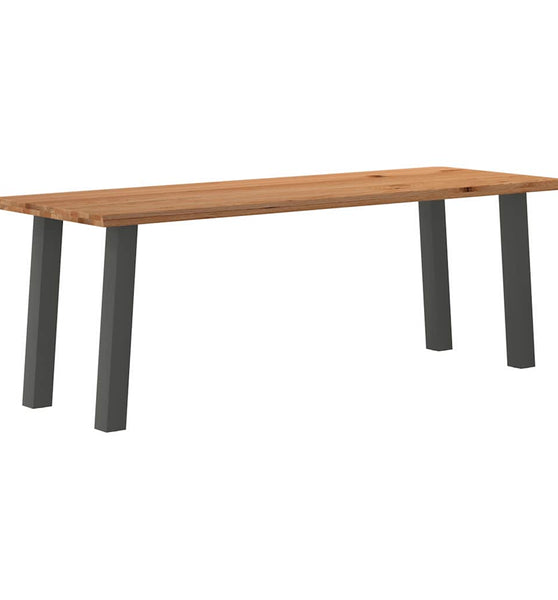 Esstisch mit Baumkanten 220x80x74 cm Massivholz Eiche