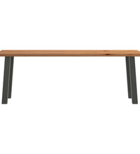 Esstisch mit Baumkanten 220x80x74 cm Massivholz Eiche