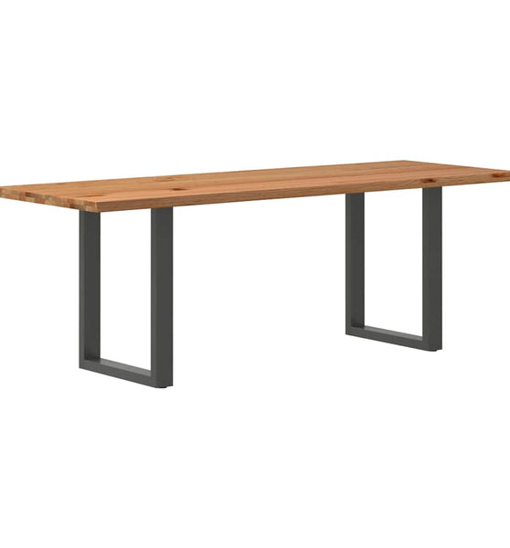 Esstisch mit Baumkanten 220x80x74 cm Massivholz Eiche