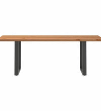 Esstisch mit Baumkanten 220x80x74 cm Massivholz Eiche