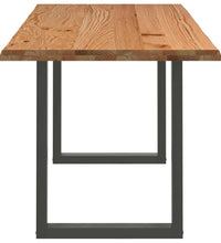 Esstisch mit Baumkanten 220x80x74 cm Massivholz Eiche