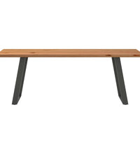 Esstisch mit Baumkanten 220x80x74 cm Massivholz Eiche