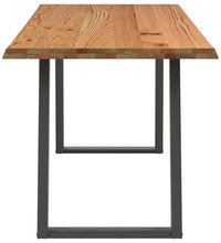 Esstisch mit Baumkanten 220x80x74 cm Massivholz Eiche