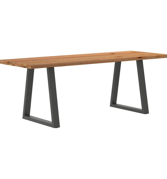 Esstisch mit Baumkanten 220x80x74 cm Massivholz Eiche