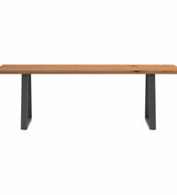 Esstisch mit Baumkanten 220x80x74 cm Massivholz Eiche