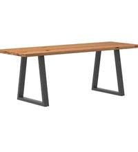 Esstisch mit Baumkanten 220x80x74 cm Massivholz Eiche