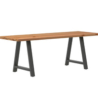 Esstisch mit Baumkanten 220x80x74 cm Massivholz Eiche