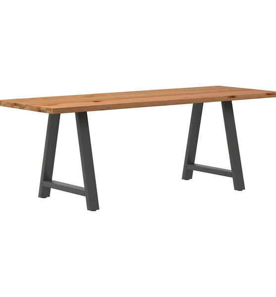 Esstisch mit Baumkanten 220x80x74 cm Massivholz Eiche