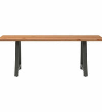 Esstisch mit Baumkanten 220x80x74 cm Massivholz Eiche