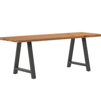 Esstisch mit Baumkanten 220x80x74 cm Massivholz Eiche