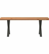 Esstisch mit Baumkanten 220x80x74 cm Massivholz Eiche