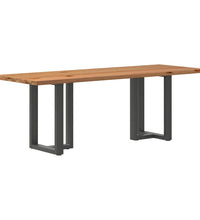 Esstisch mit Baumkanten 220x80x74 cm Massivholz Eiche