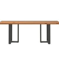 Esstisch mit Baumkanten 220x80x74 cm Massivholz Eiche