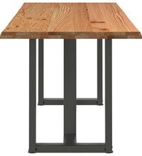 Esstisch mit Baumkanten 220x80x74 cm Massivholz Eiche