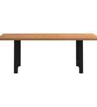 Esstisch Hellbraun 220x100x74 cm Massivholz Eiche Rechteckig