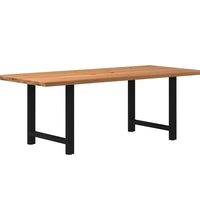 Esstisch Hellbraun 220x100x74 cm Massivholz Eiche Rechteckig