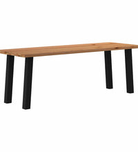 Esstisch mit Baumkanten 220x80x74 cm Massivholz Eiche