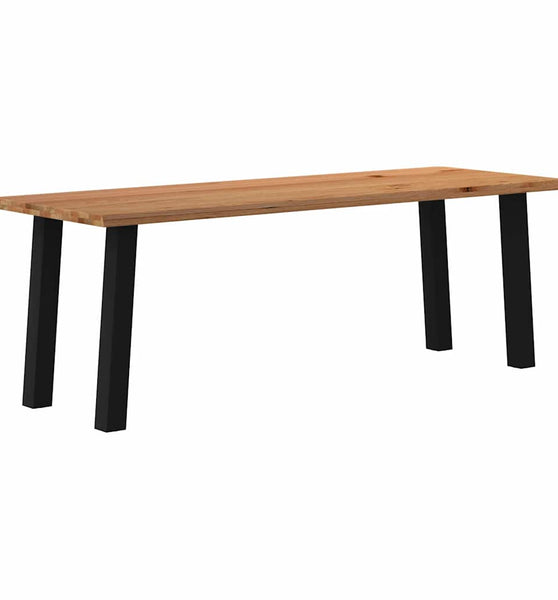 Esstisch mit Baumkanten 220x80x74 cm Massivholz Eiche