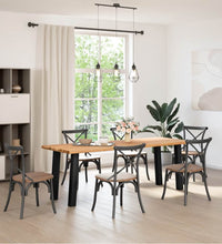 Esstisch mit Baumkanten 220x80x74 cm Massivholz Eiche