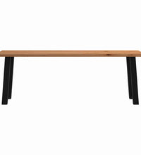 Esstisch mit Baumkanten 220x80x74 cm Massivholz Eiche