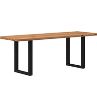 Esstisch mit Baumkanten 220x80x74 cm Massivholz Eiche