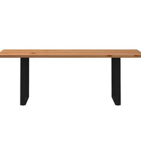 Esstisch mit Baumkanten 220x80x74 cm Massivholz Eiche