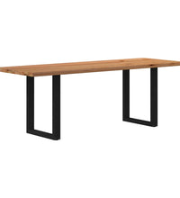 Esstisch mit Baumkanten 220x80x74 cm Massivholz Eiche