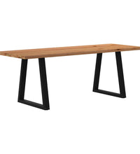 Esstisch mit Baumkanten 220x80x74 cm Massivholz Eiche