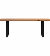 Esstisch mit Baumkanten 220x80x74 cm Massivholz Eiche