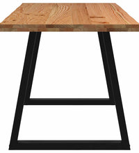 Esstisch mit Baumkanten 220x80x74 cm Massivholz Eiche