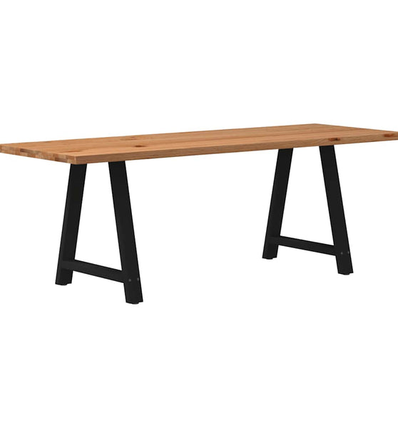 Esstisch mit Baumkanten 220x80x74 cm Massivholz Eiche