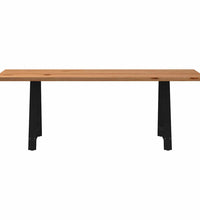 Esstisch mit Baumkanten 220x80x74 cm Massivholz Eiche