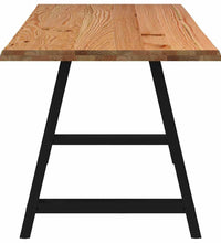 Esstisch mit Baumkanten 220x80x74 cm Massivholz Eiche