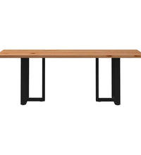 Esstisch mit Baumkanten 220x80x74 cm Massivholz Eiche