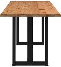 Esstisch mit Baumkanten 220x80x74 cm Massivholz Eiche