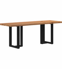 Esstisch mit Baumkanten 220x80x74 cm Massivholz Eiche