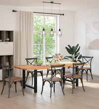 Esstisch Hellbraun 240x100x74 cm Massivholz Eiche Rechteckig