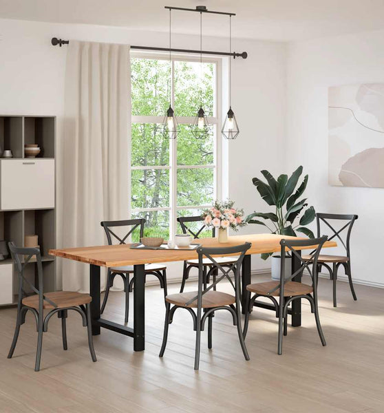 Esstisch Hellbraun 240x100x74 cm Massivholz Eiche Rechteckig