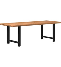 Esstisch Hellbraun 240x100x74 cm Massivholz Eiche Rechteckig