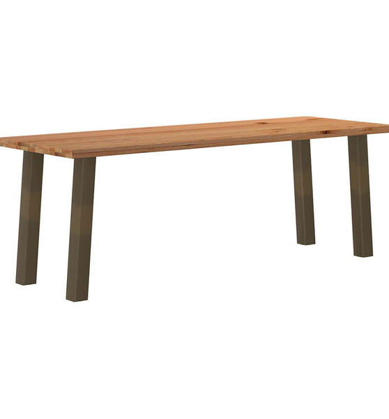 Esstisch mit Baumkanten 220x80x74 cm Massivholz Eiche