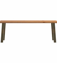 Esstisch mit Baumkanten 220x80x74 cm Massivholz Eiche