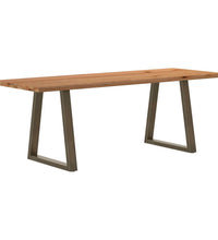 Esstisch mit Baumkanten 220x80x74 cm Massivholz Eiche