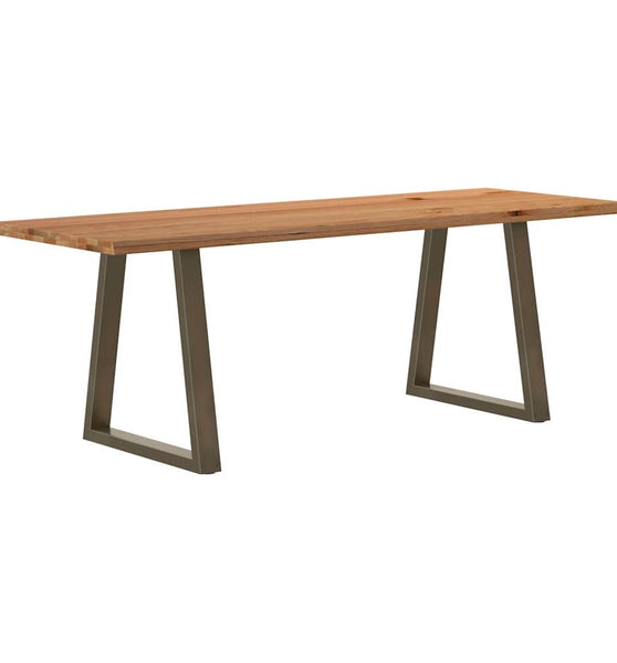 Esstisch mit Baumkanten 220x80x74 cm Massivholz Eiche