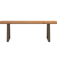 Esstisch mit Baumkanten 220x80x74 cm Massivholz Eiche