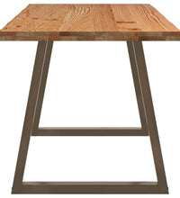 Esstisch mit Baumkanten 220x80x74 cm Massivholz Eiche