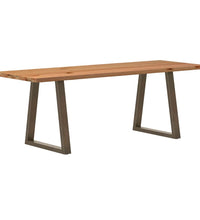 Esstisch mit Baumkanten 220x80x74 cm Massivholz Eiche