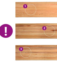 Esstisch mit Baumkanten 220x80x74 cm Massivholz Eiche